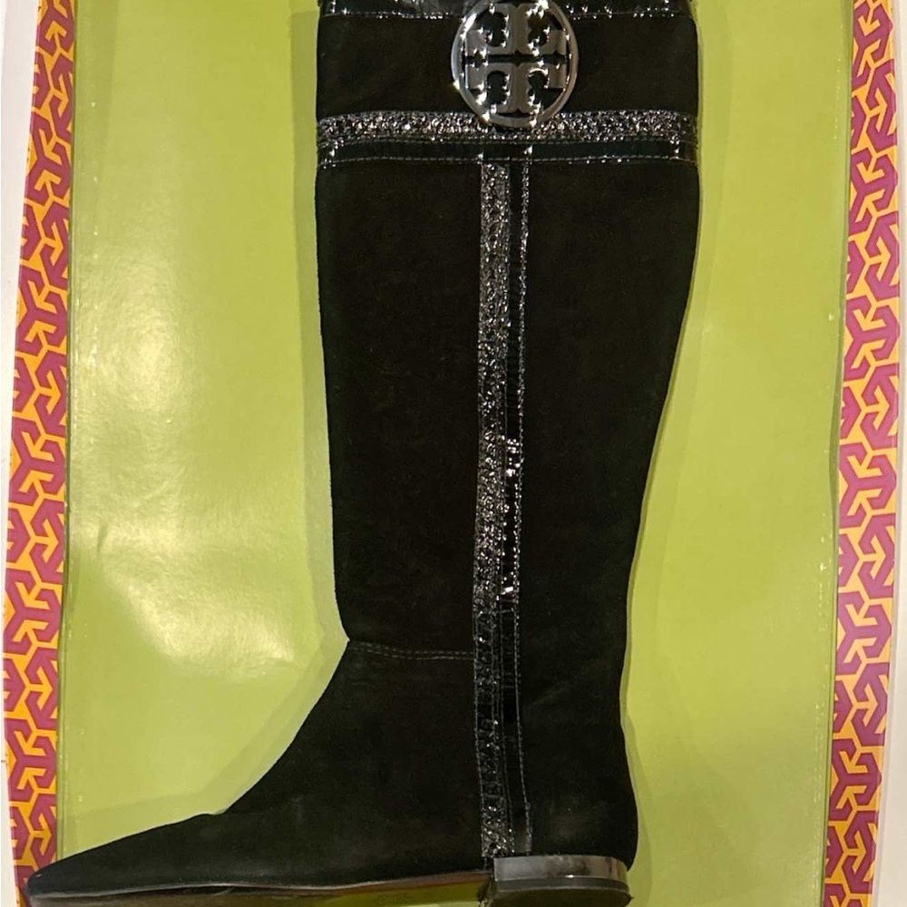 Tory Burch Sabina Boot Suede/Snake with Silver Details - Size 8 ***Great Value - Picture 4 of 6